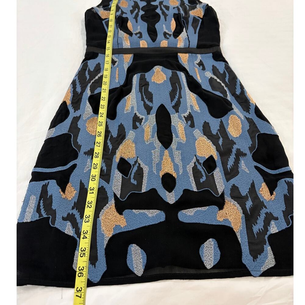 Reiss Zuma Brocade Blue Copper Dress - Picture 9 of 10